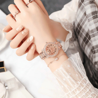 Jam Tangan Wanita Tahan Air Fashion Bertatahkan Berlian Non-mekanis Jam Tangan Siswa Perempuan Versi