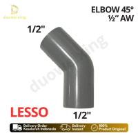 LESSO Elbow 45 1/2\ PVC AW / Knee 45 1/2 inch AW warna abu"
