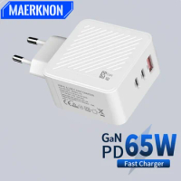 GaN USB Charger 65W Fast Charging PD USB Type C Mobile Phone Laptop Charge Adapter For iPhone Samsung Xiaomi Huawei Macbook Air