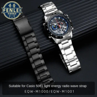 For Casio EDIFICE 5061 Photoelectric Wave Series Solid Stainless Steel Strap Men's Watch band EQW-M1000 M1001 Arc Bracelet 22mm