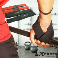 LEXPORTS 健身高拉力帶(基本款)/重訓助握帶/助力帶-黑色
