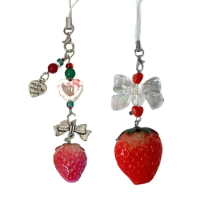 Sweet Strawberry Bead Charm for Mobiles and Key Holders Phone Lanyards F0S4