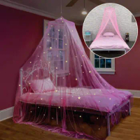 Bedcover Curtain Easily Disassemble Kid Room Round Top Children Crib Bed Tent Soft Sheer Lace Kids Bed Canopy Daily Use