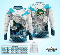 Baju Seragam Tim Mancing Custom Nama — Jersey Fishing Club Sublimasi Full Print Bahan Polyester Adem