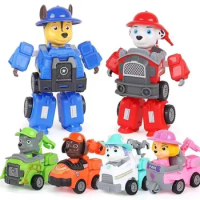 Paw Patrol Deformation Action Figures Chase Marshall Rocky Cute Transformation Explorers toys Model Anime Toy Kids Gift