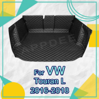 Auto Full Coverage Trunk Mat For VOLKSWAGEN VW Touran L 2016-2018 17 Car Boot Cover Pad Interior Protector Accessories