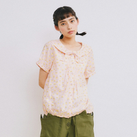 【Dailo】迷幻蘑菇印花打褶-女短袖襯衫(四色/版型合身)