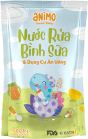 Nước rửa bình sữa Animo túi 500ml (Xanh da trời)
