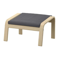 POÄNG 椅凳, 實木貼皮, 樺木/skiftebo 深灰色
