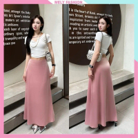 👓FREE SHIP👓Chân váy lụa đuôi cá midi dáng A 90cm Mely Fashion cạp cao che bụng tôn eo dễ phối đồ 2 l