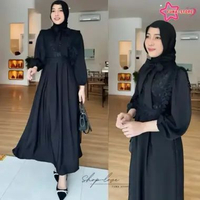 [PROMO FUNA] Gamis Muslimah Model Rompi Tille Bordir Oufit Lebaran Kondangan Mewah Lebaran Terbaru 2