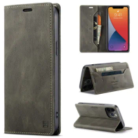 iPhone 12 Case Leather Magnetic Card Slot Bags Case For Apple iPhone 12 Pro Max 12 Mini Cover Stand Luxury Wallet Phone Case
