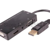 by dhl or ems 100pcs DP Male To DVI HDMI-Compatible VGA Audio Female Adapter Display Port Cable Converter For Apple MacB