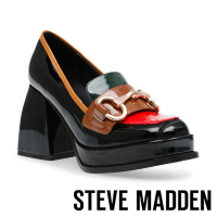【STEVE MADDEN】MADHATTER 馬銜釦防水台粗跟厚底鞋(棕色)