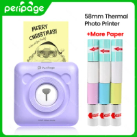 304dpi A6 Peripage Portable Printer Mini Wireless 203DPI Thermal Photo Printers DIY Sticker Label Maker Self-Adhesive Paper Roll