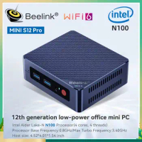 Beelink MINI S12 Pro 12th Gen Mini PC Intel Alder Lake N100 16GB DDR4 500GB SSD Wifi6 BT 1000M Desktop Computer