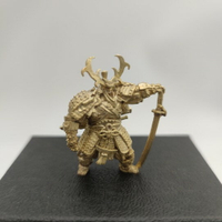 黃銅實心日本幕府將軍武士古代兵人玩具模型桌面游戲汽車擺件手辦