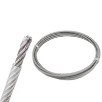 100/200/500Meters PVC Transparent Coated Cable 304 Stainless Steel Rope Wire RopeClothesline Diameter 0.5mm 0.8mm 1mm 2mm