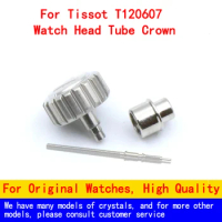 For Tissot T120607 Watch Head Tube Crown Adjustment Time Button Accessories Silver Watch Repair Tool Parts