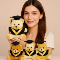 Boneka Wisuda Bandung Ukuran 13 cm Bahan Velboa Isi Silicone Cocok untuk Balon Box Buket Balon Buket