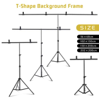 T-Shape Portable Background Stand Kit Adjustable Photography Background Photo Backdrop Frame with Spring Clamps For Photo Studio
