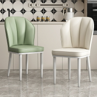 奶油風現代簡約餐桌椅家用軟包休閑咖啡廳洽談椅高級感靠背椅子