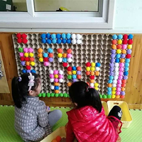 幼兒園創意彩色手工毛絨球紙漿雞蛋托毛球大號毛絨球區域材料玩具