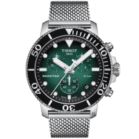 TISSOT 天梭 水鬼 Seastar 1000 海洋之星300米潛水石英三眼計時手錶 送行動電源(T1204171109100)