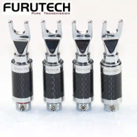 Furutech CF-201(R) Pure copper solder-free carbon fiber Banana Y plug U-plug Speaker amplifier with locking banana plug