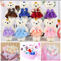 Boneka Buket Boneka Beruang Mini Hiasan Buket Hampers Buket Boneka Fashion Custume Doll Bear Polos B