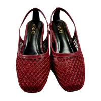 BERELLY Sepatu Sandal Wanita Mesh Flatahoes Mismatch Korea Antislip BL 034 AMAZARA dengan Desain Ele