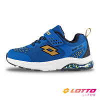 【LOTTO】童鞋 彈力躍步 Q彈膠囊氣墊跑鞋(藍-LT3AKR9076)