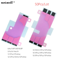50Pcs Battery Sticker for iPhone 11 12 13 14 15 Pro Max X XR Xs Max 7 6 6s 8 Plus Battery Tape Adhesive Replacement Parts