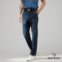 【Emilio Valentino 范倫鐵諾】舒適俐落棉質休閒斜口袋牛仔褲_藍(70-3A7726)