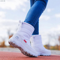 女靴防水冬鞋女雪地靴厚底保暖腳踝冬靴加厚毛皮高跟鞋 Botas Mujer NJRE