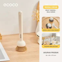 ECOCO Rotatable Long-Handled Brush (Hard Bristles / Steel Wire) - Sikat Panci & Lantai / Sikat Pembe
