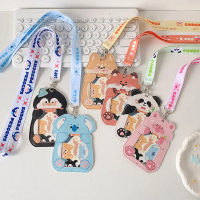 Cartoon Animal PU Card Holder Student ID Card Protector Idol Small Card Display Pendant