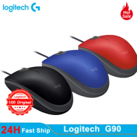 Logitech M110 Gaming Mouse USB Wired Optical Mouse Full-size Mute Office Mouse Ergonomic Mice Plug&amp;Play Mice for Desktop Laptop