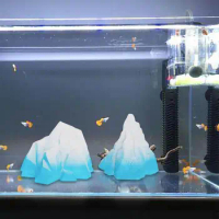 Aquarium Statue 2pcs Durable Iceberg Arctic Fish Tank Statue Water Proof Heat Resistant Ornament For Glass Container Fish Tank
