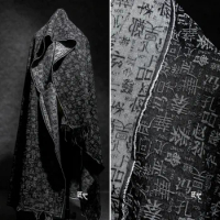 Black and White Hundred Denim Cotton Dual Colour Jacquard Stereo Textured Jacket Creative Clothing Designer Fabrics