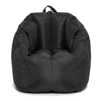 Joey Large Bean Bag Chair in Basalt Blue, All Ages, Faux Leather with On-The-Go Handle