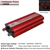 1000W/2000W Power Inverter DC 12V 24V 48V 60V 72V to 220V AC Voltage Converter Car Adapter Auto Inversor For home