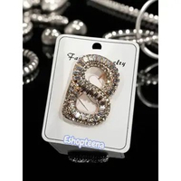 b09 bros B_Bros B button scarves diamond B garis mata silver