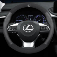 หุ้มพวงมาลัยสำหรับรถยนต์ ทำจากหนัง เหมาะสำหรับ Lexus CT, IS, GS, ES, LS, UX, NX, RX350, LX, GX, LM, 