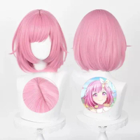 High Quality Ootori Emu Cosplay Wig Anime Project SEKAI COLORFUL STAGE! Emu 34cm Short Pink Heat Resistant Wigs Wig Cap