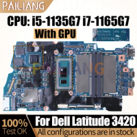 For Dell Latitude 3420 Notebook Mainboard Laptop SRK05 i5-1135G7 SRK02 i7-1165G7 With GPU 014WMV Motherboard Full Tested