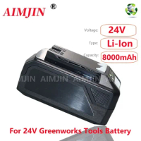 24V 8000mAH For Greenworks Lithium Ion Battery (For Greenworks Battery) The original product is 100% brand new