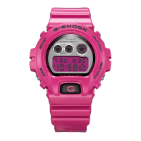【CASIO 卡西歐】6900 系列 流行色彩風格設計腕錶 亮粉色 50mm(DW-6900RCS-4)