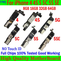 Without Touch ID For Iphone 5 5C 5S 5SE 6 Plus 6S 6SPlus Motherboard Full Test Logic Board Free Icloud Original Unlocked Plate