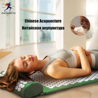 Yoga Massage Mat Acupressure Mat for Back Neck Needle Acupuncture Pad Pillow Set Kuznetsov Applicator Spike Massager Cushion